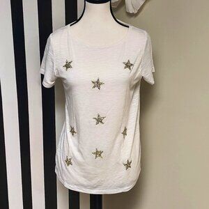 Thomas & Olivia: White Studded Star Tee Size S